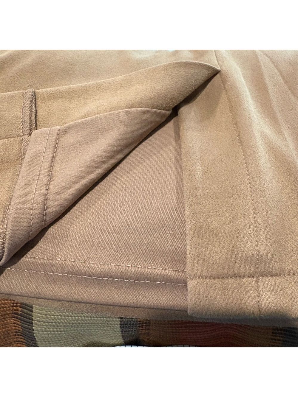 Lulus Superpower Size L faux suede pencil skirt. Camel color knee length career - Picture 7 of 11